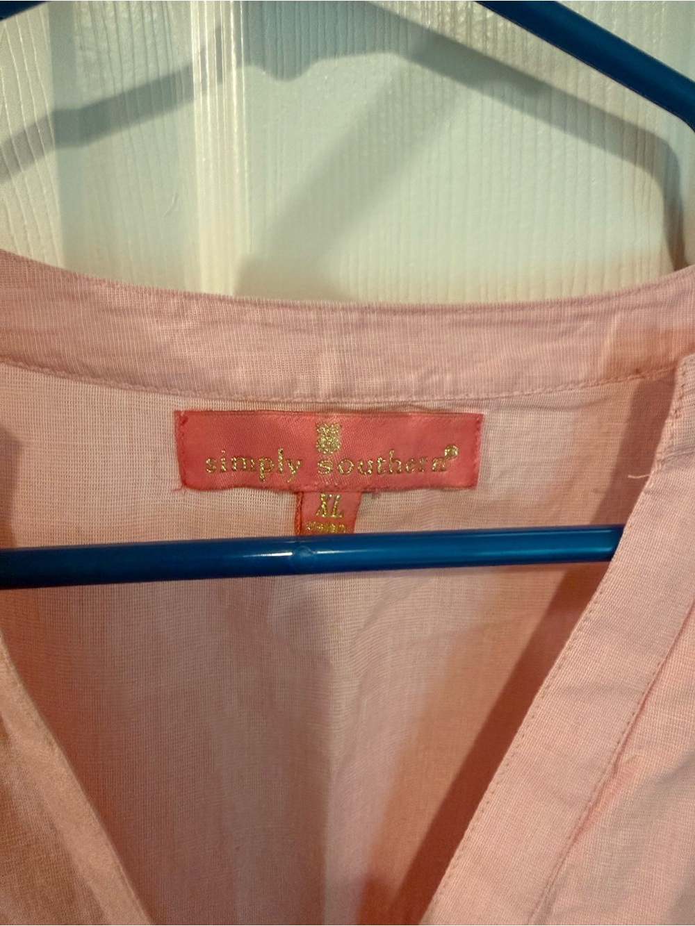 Simply South’s Light Pink Tiered V-Neck Cotton Dress - Picture 2 of 3